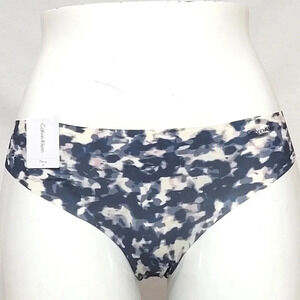 MEDIUM Calvin Klein D3507 Seamless Laser Cut‎ Microfiber Thong Gray Multi NWTNe
